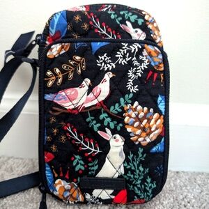 Vera Bradley Cell Phone Crossbody in Winter Forest with cute bunnies!